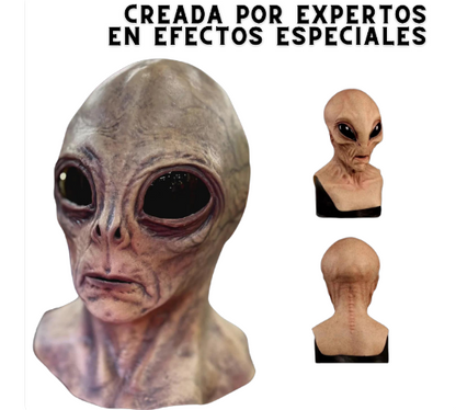 Mascara Hiperrealista de extraterrestre de latex de calidad cinematografia.